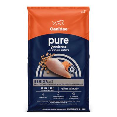 Canidae Pure Grain Free Dry Dog Food, Senior, Chicken, Sweet Potato & Garbanzo Beans, 24-lb