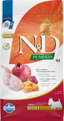 Farmina N&D Pumpkin Dry Dog Food, Quail & Pomegranate, Adult, Mini, 4.4-lb