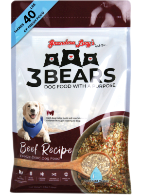 Grandma Lucy and the 3 Bears Beef Freeze-Dried Dog Food, 8-lb
