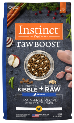 Instinct Raw Boost Grain-Free Dry Dog Food, Senior, Chicken, 21-lb