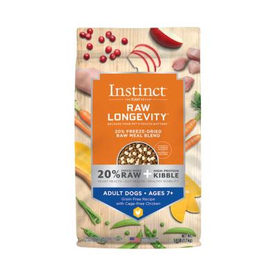 Instinct Longevity 20% Freeze-Dried Raw Meal Blend Dry Dog Food, Adult Age 7+, Chicken, 3.8-lb