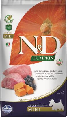 Farmina N&D Pumpkin Dry Dog Food, Lamb & Blueberry, Adult, Mini, 5.5-lb