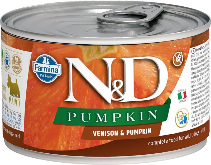 Farmina N&D Pumpkin Canned Dog Food, Venison & Pumpkin, Adult, 4.9-oz