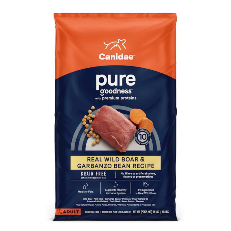 Canidae Pure Grain Free Dry Dog Food, Wild Boar & Garbanzo Beans, 24-lb