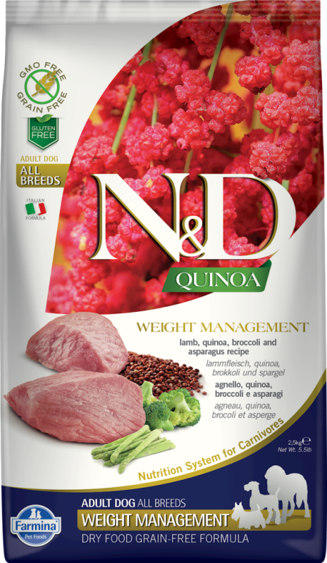 Farmina N&D Quinoa Dry Dog Food, Weight Management, Lamb, 5.5-lb