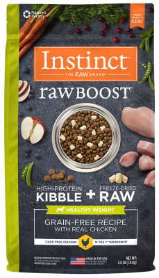 Instinct Raw Boost Grain-Free Dry Dog Food, Healthy Weight, Chicken, 4-lb