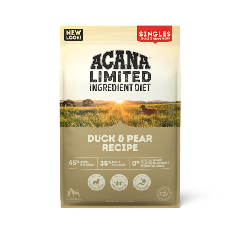 Acana Singles Limited Ingredient Diet Dry Dog Food, Duck & Pear, 13-lb