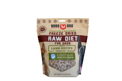 Boss Dog Raw Freeze-Dried Dog Food, Lamb, 12-oz