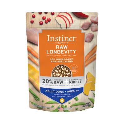 Instinct Longevity 20% Freeze-Dried Raw Meal Blend Dry Dog Food, Adult Age 7+, Chicken, 1.5-lb