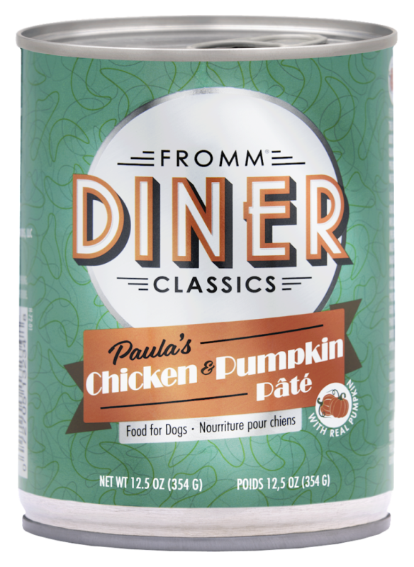 Fromm Diner Classics Canned Dog Food, Paula's Chicken & Pumpkin Pate, 12.5-oz