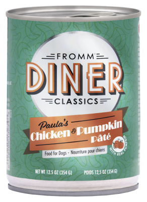 Fromm Diner Classics Canned Dog Food, Paula's Chicken & Pumpkin Pate, 12.5-oz