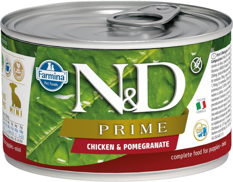 Farmina N&D Prime Canned Dog Food, Chicken & Pomegranate, Puppy, 4.9-oz