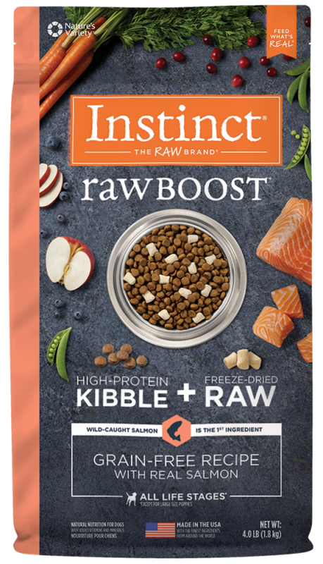 Instinct Raw Boost Grain-Free Dry Dog Food, Salmon, 4-lb