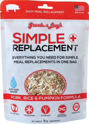 Grandma Lucy's Simple Replacement Pork, Rice & Pumpkin Freeze-Dried Dog & Cat Meal Replacement, 7-oz