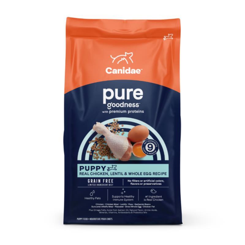 Canidae Pure Grain Free Dry Dog Food, Puppy, Chicken, Lentil & Whole Egg, 12-lb