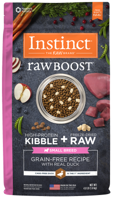 Instinct Raw Boost Grain-Free Dry Dog Food, Small Breed, Duck, 4-lb