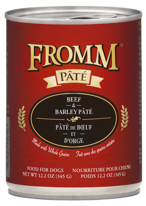 Fromm Pate Canned Dog Food, Beef & Barley, 12.2-oz