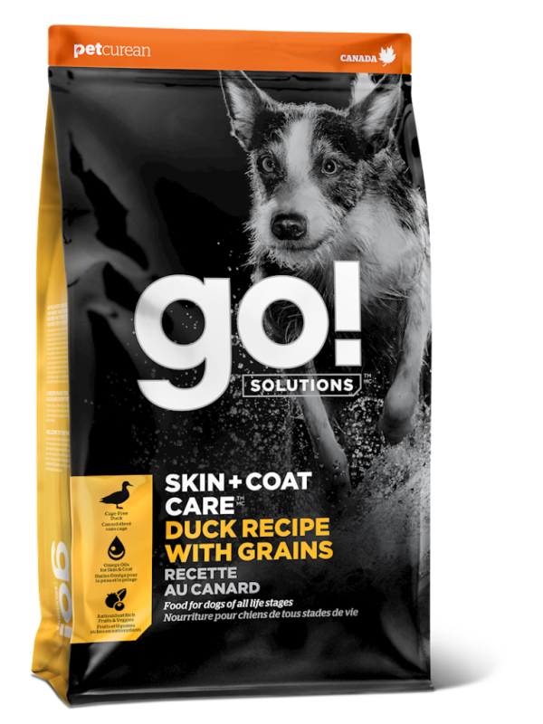 Go! Solutions Skin + Coat Care Dry Dog Food, Duck & Grains, 12-lb