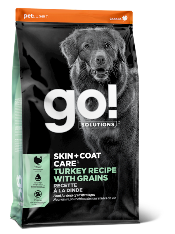 Go! Solutions Skin + Coat Care Dry Dog Food, Turkey & Grains, 25-lb