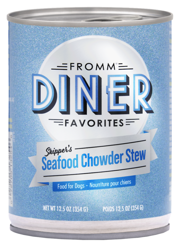 Fromm Diner Classics Canned Dog Food, Skipper’s Seafood Chowder Stew, 12.5-oz