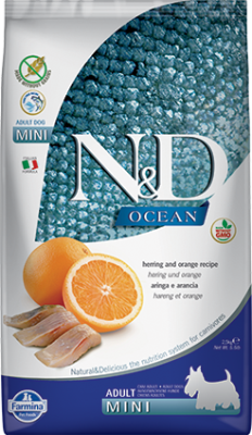 Farmina N&D Ocean Dry Dog Food, Herring & Orange, Adult, Mini, 5.5-lb