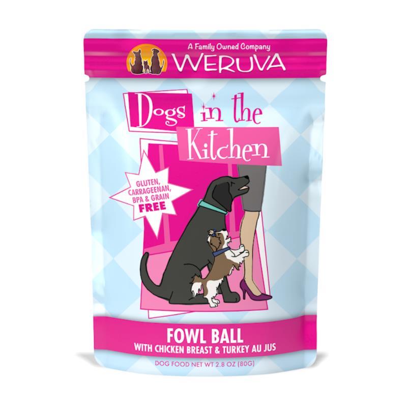 Dogs in the Kitchen Originals Wet Dog Food, Fowl Ball, Chicken & Turkey, 2.8-oz