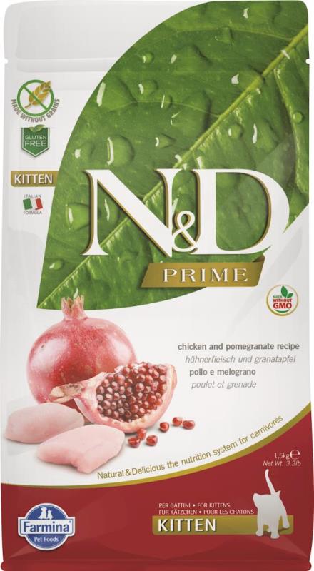 Farmina N&D Prime Dry Cat Food, Chicken & Pomegranate, Kitten, 3.3-lb