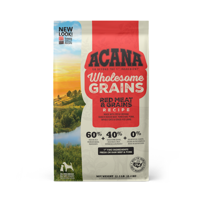 Acana Wholesome Grains Dry Dog Food, Red Meat, 22.5-lb
