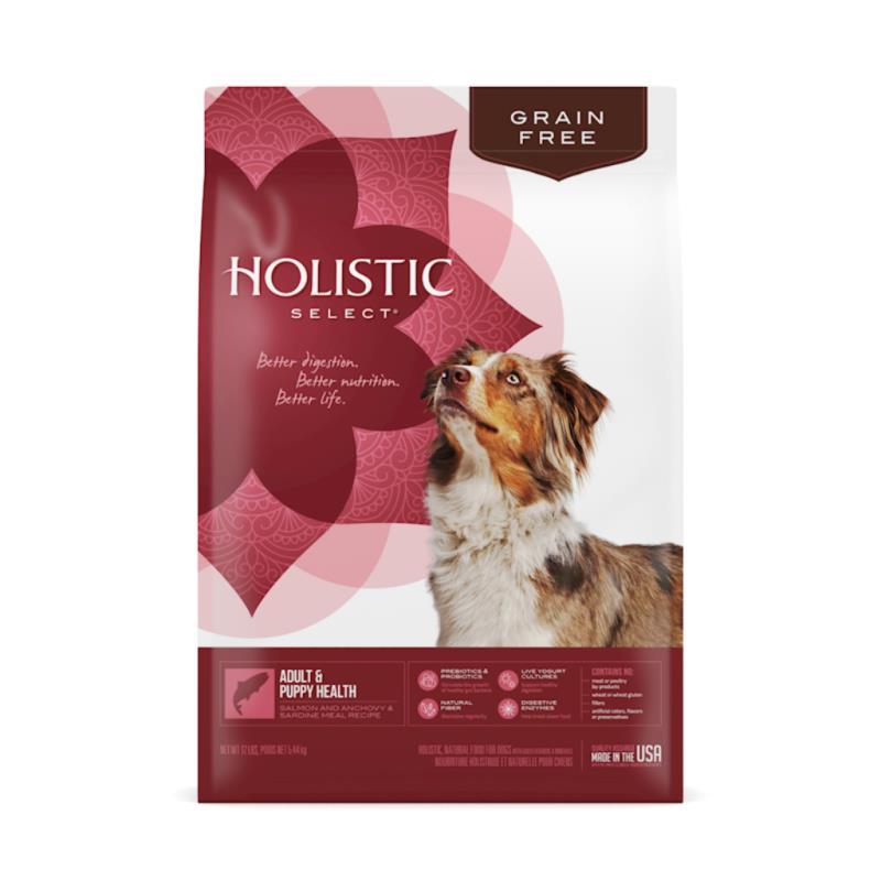 Holistic Select Dry Dog Food, Adult & Puppy, Salmon Anchovy & Sardine, 12-lb