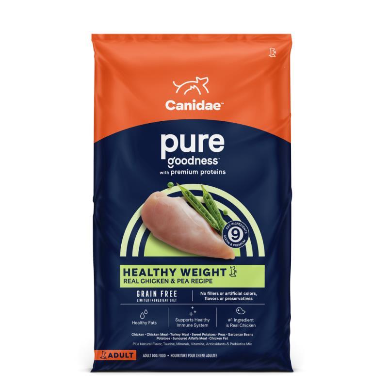 Canidae Pure Grain Free Dry Dog Food, Healthy Weight, Chicken & Pea, 12-lb