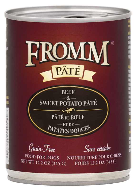 Fromm Pate Canned Dog Food, Beef & Sweet Potato, 12.2-oz