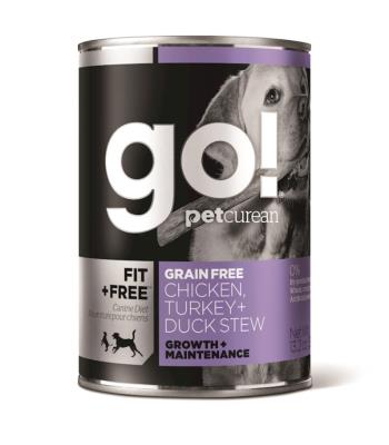 Go! Fit + Free Canned Dog Food, Chicken Turkey & Duck Stew, 13.2-oz