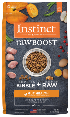 Instinct Raw Boost Grain-Free Dry Dog Food, Gut Health, Chicken, 18-lb