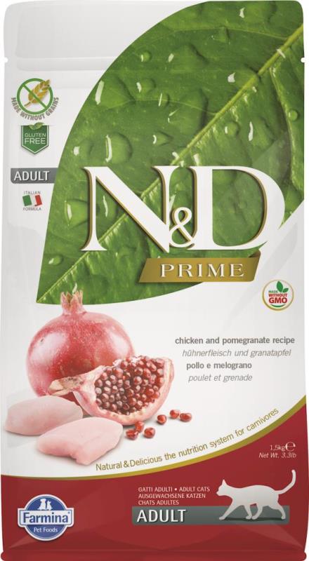 Farmina N&D Prime Dry Cat Food, Chicken & Pomegranate, Adult, 11-lb