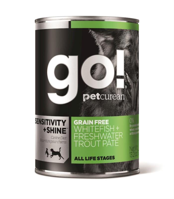 Go! Sensitivity + Shine Canned Dog Food, Whitefish & Freshwater Trout Pate, 13.2-oz