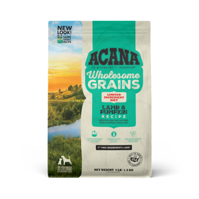 Acana Wholesome Grains Dry Dog Food, Limited Ingredient Lamb & Pumpkin, 4-lb