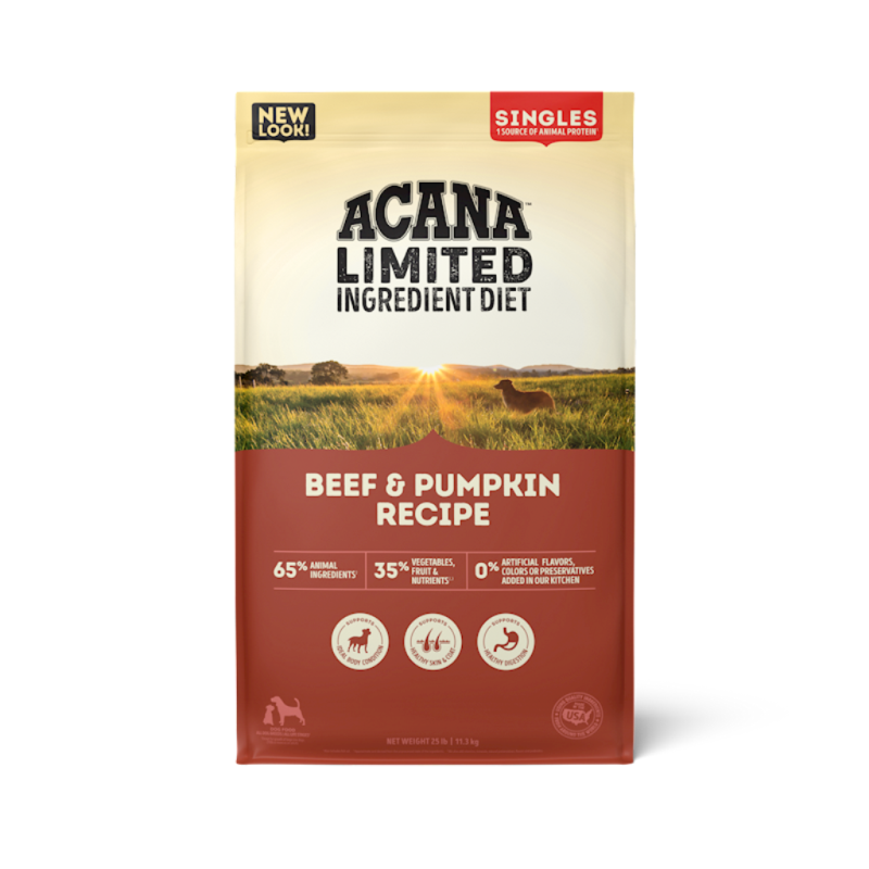 Acana Singles Limited Ingredient Diet Dry Dog Food, Beef & Pumpkin, 22.5-lb