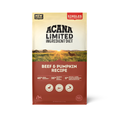 Acana Singles Limited Ingredient Diet Dry Dog Food, Beef & Pumpkin, 22.5-lb