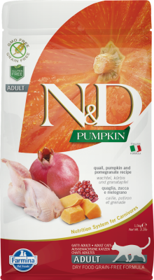 Farmina N&D Pumpkin Dry Cat Food, Quail & Pomegranate, Adult, 3.3-lb