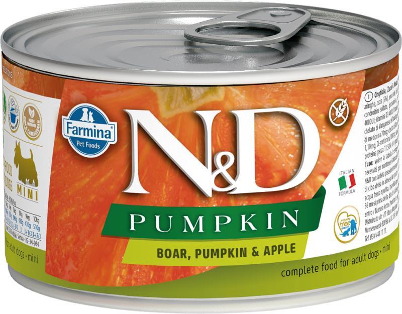 Farmina N&D Pumpkin Canned Dog Food, Boar Pumpkin & Apple, Adult, 4.9-oz
