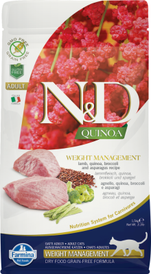Farmina N&D Quinoa Dry Cat Food, Weight Management, Lamb, 11-lb