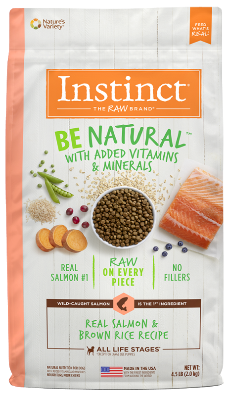 Instinct Be Natural Dry Dog Food, Salmon & Brown Rice, 4.5-lb