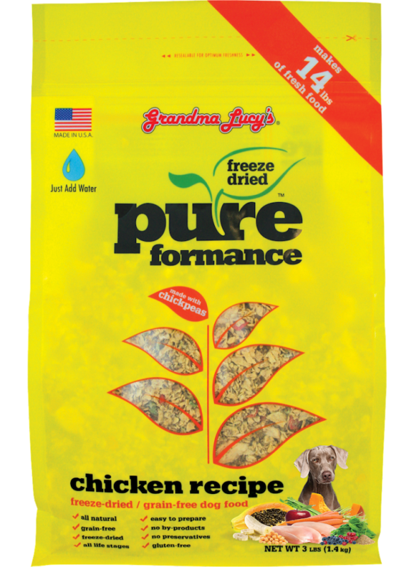 Grandma Lucy's Pureformance Chicken Freeze-Dried Dog Food, 3-lb