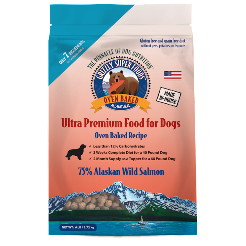 Grizzly Super Foods Wild Alaskan Salmon Oven-Baked Dog Food, 6-lb