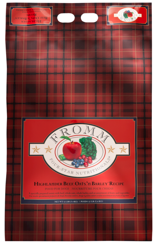 Fromm Four-Star Dry Dog Food, Highlander Beef, Oats 'n Barley, 12-lb