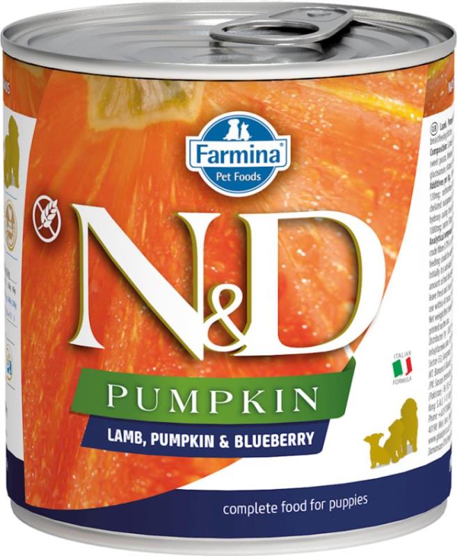 Farmina N&D Pumpkin Canned Dog Food, Lamb Pumpkin & Blueberry, Puppy, 10-oz