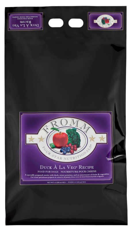 Fromm Four-Star Dry Dog Food, Duck A La Veg, 15-lb