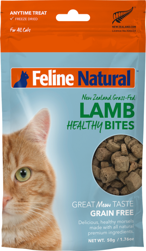 Feline Natural Healthy Bites Lamb Cat Treat, 1.76-oz