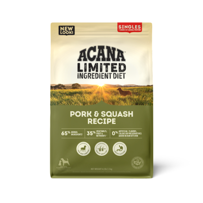 Acana Singles Limited Ingredient Diet Dry Dog Food, Pork & Squash, 4.5-lb