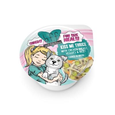 B.F.F. Best Fido Friend Fun Size Meals Wet Dog Food, Kiss Me Thrice, Chicken Veggies & Rice, 2.75-oz